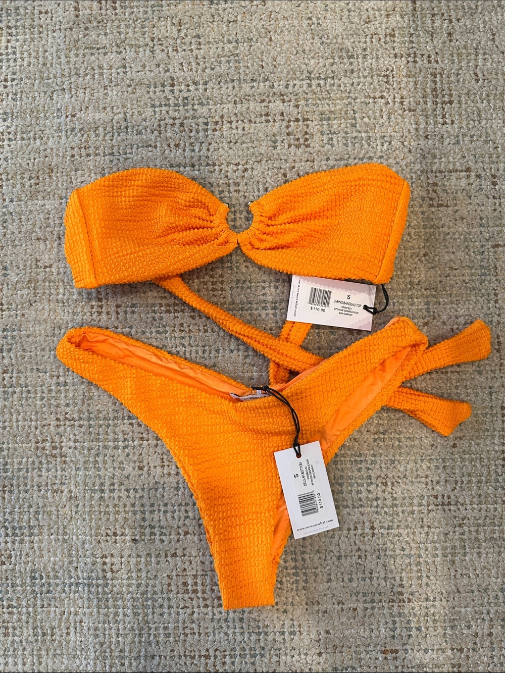 NWT WeWoreWhat Crinkle Bikini Set